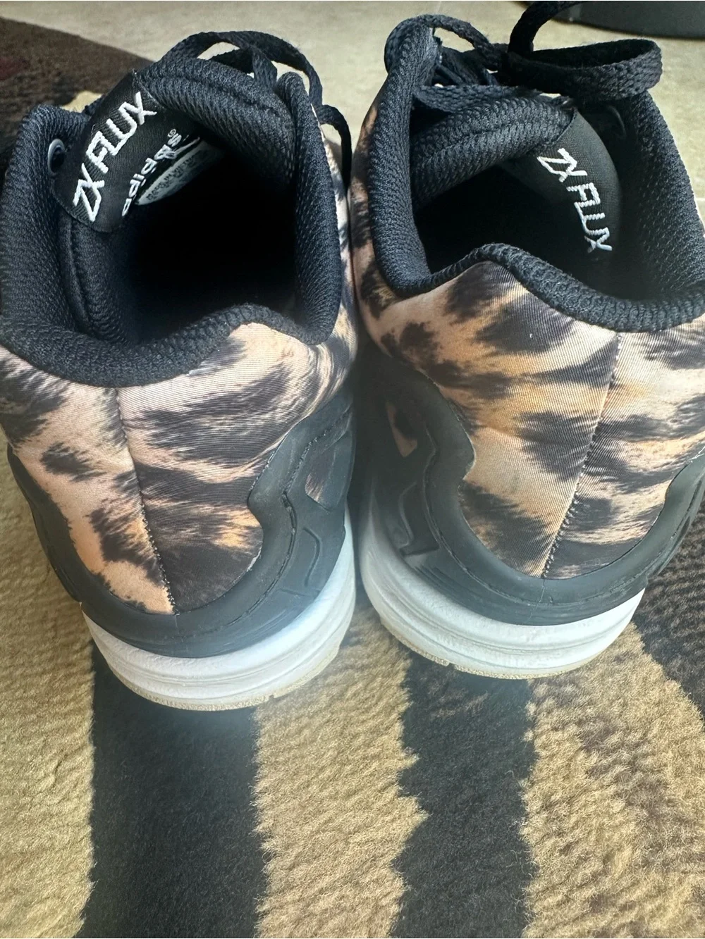 adidas Leopard Print Torsion Sneakers - Black & Tan